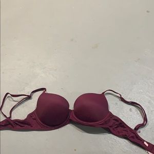 Burgundy bra
